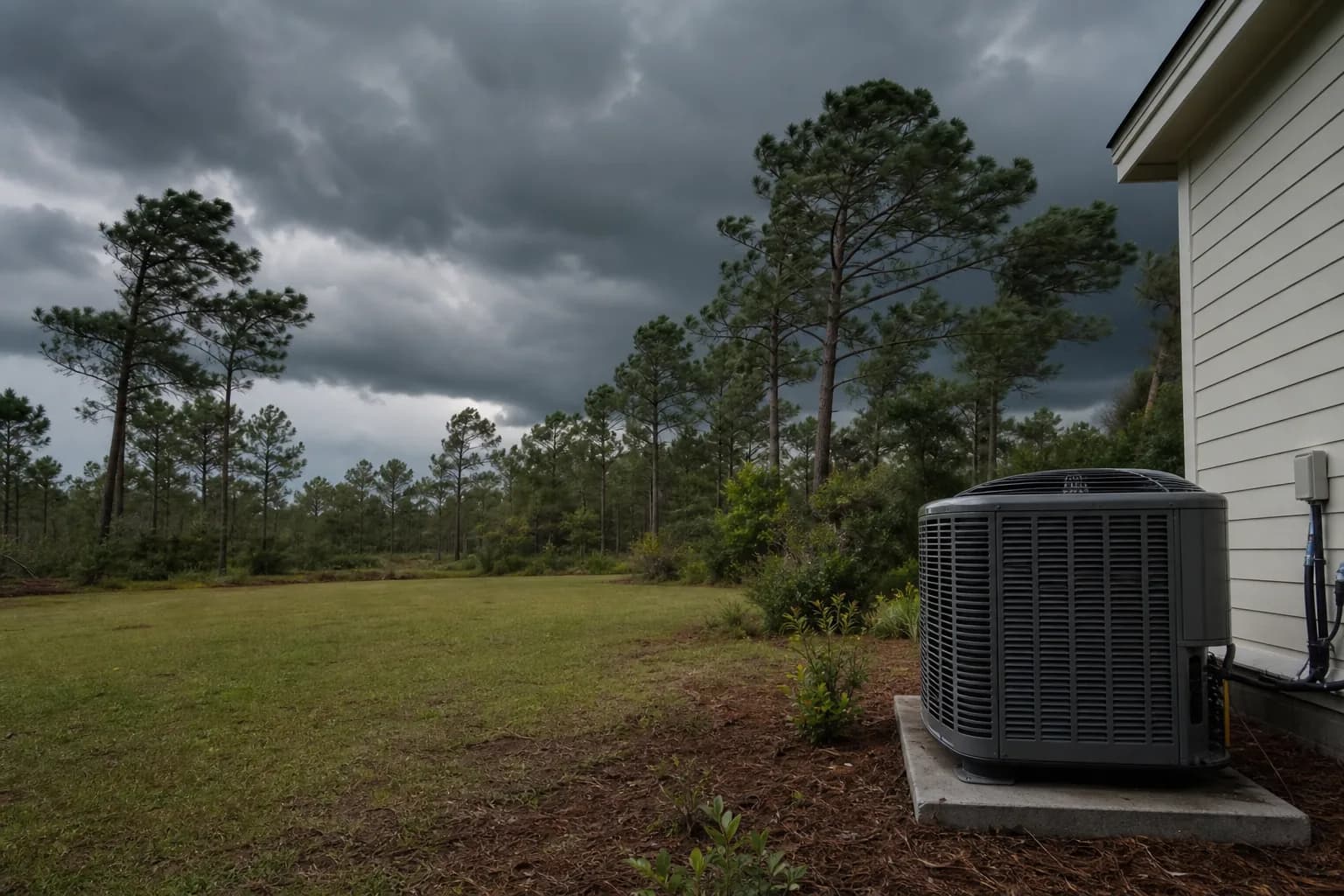 Air Solutions technician responding to an after-hours HVAC failure at a Rosinton, Alabama home, illustrating "No-Cool Emergencies Homeowners: What to Check First"