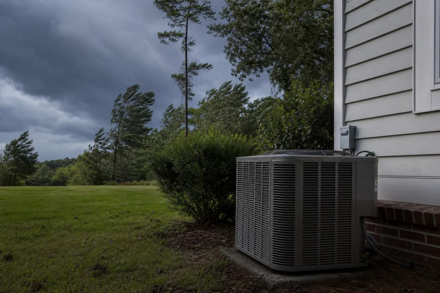 Air Solutions technician responding to an after-hours HVAC failure at a Stockton, Alabama home, illustrating "No-Cool Emergencies Homeowners: A First-Response Guide"