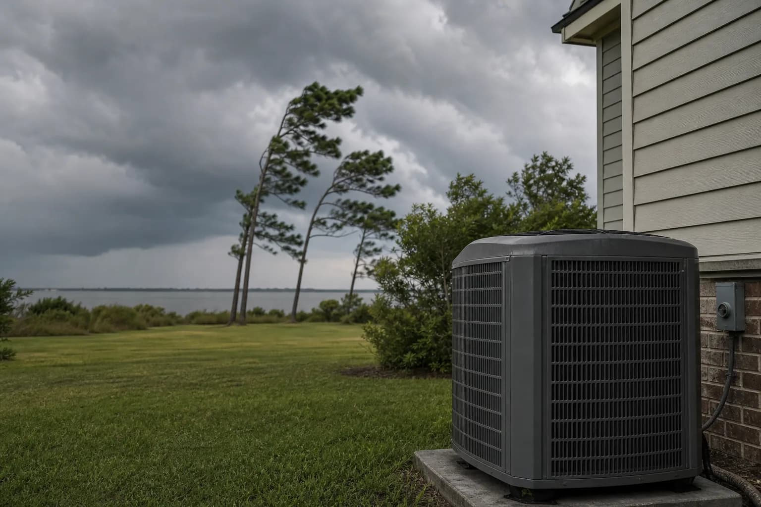 Air Solutions technician responding to an after-hours HVAC failure at a Summerdale, Alabama home, illustrating "When to Call for Emergency AC Service vs Wait Until Morning"